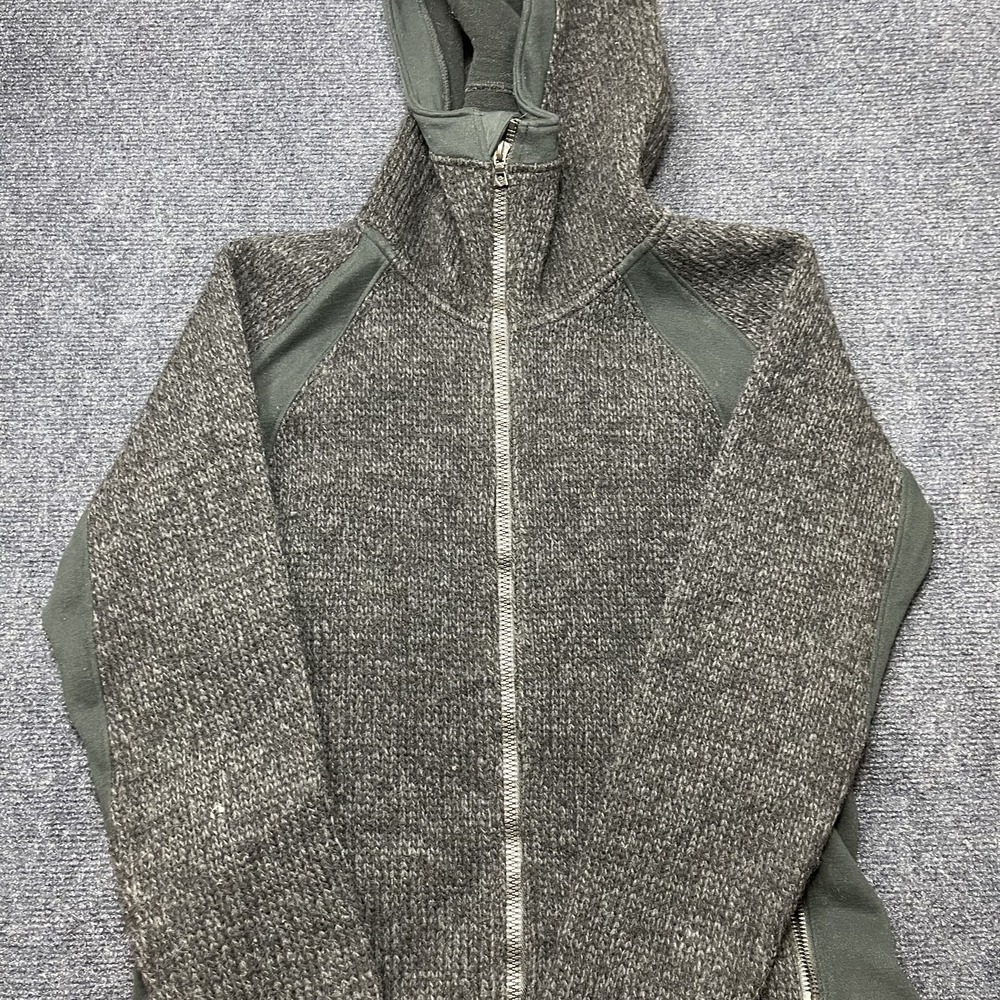 Kuhl‎ Jacket Womens Small Gray Hooded Full Zip Knit Fleece Lined Outdoor Casual